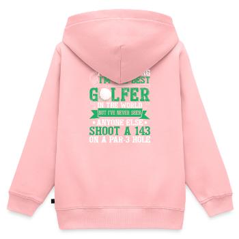 Golfer Lustiges Golfen - Kinder Premium Organic Zip Hoodie - Rosa - Hinten - AI Model Kid Female (0cm)