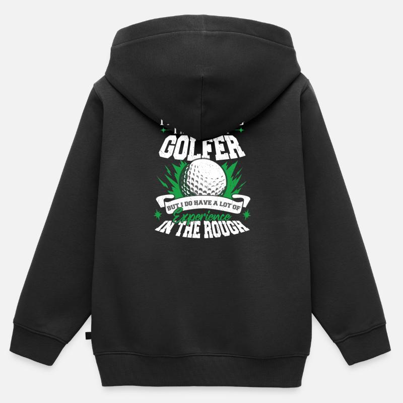 J’ai beaucoup d’expérience dans le golf rugueux - Sweat Premium à capuche zippé enfant bio - noir