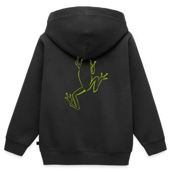 Frog Frogs - Kids Premium Organic Zip-up Hoodie - black - Back - AI Model Kid Male (0cm)