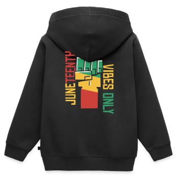 Juneteenth Vibes Only - Kids Premium Organic Zip-up Hoodie - black - Back - AI Model Kid Male (0cm)