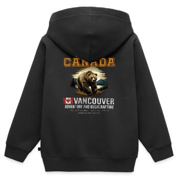 Survival Canada Gift - Kids Premium Organic Zip-up Hoodie - black - Back - AI Model Kid Male (0cm)