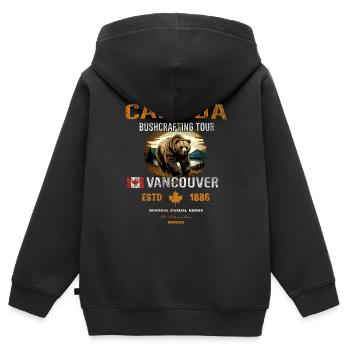 Survival Canada Gift - Kids Premium Organic Zip-up Hoodie - black - Back - AI Model Kid Male (0cm)