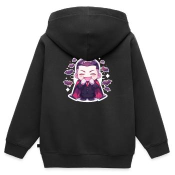 Vampire - Sweat Premium à capuche zippé enfant bio - noir - Dos - AI Model Kid Male (0cm)