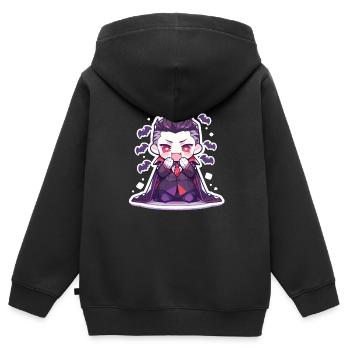 Vampire - Sweat Premium à capuche zippé enfant bio - noir - Dos - AI Model Kid Male (0cm)