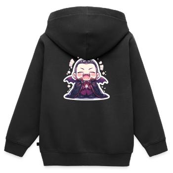 Vampire - Sweat Premium à capuche zippé enfant bio - noir - Dos - AI Model Kid Male (0cm)