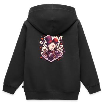 Vampire - Sweat Premium à capuche zippé enfant bio - noir - Dos - AI Model Kid Male (0cm)