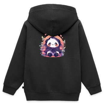 Panda Pandas Pandabären Baby Panda Tiere - Kinder Premium Organic Zip Hoodie - Schwarz - Hinten - AI Model Kid Male (0cm)