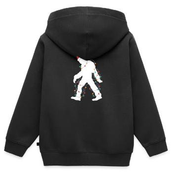 Bigfoot Weihnachtsmann Weihnachtsbaum Lichter Xmas - Kinder Premium Organic Zip Hoodie - Schwarz - Hinten - AI Model Kid Male (0cm)