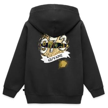 Schöne Souvenir-Geschenkidee Karte von Guyana 973 - Kinder Premium Organic Zip Hoodie - Schwarz - Hinten - AI Model Kid Male (0cm)