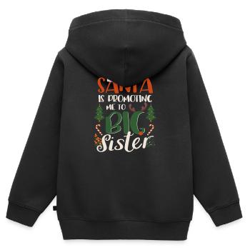 Der Weihnachtsmann befördert mich zur großen - Kinder Premium Organic Zip Hoodie - Schwarz - Hinten - AI Model Kid Male (0cm)