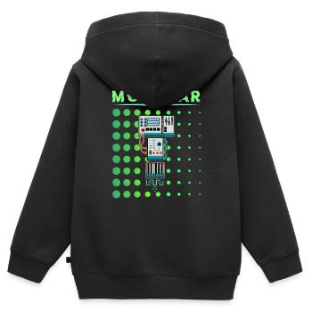 Synthesizer Synth Keyboard Elektronische Musiker - Kinder Premium Organic Zip Hoodie - Schwarz - Hinten - AI Model Kid Male (0cm)