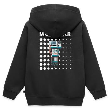 Synthesizer Synth Keyboard Elektronische Musiker - Kinder Premium Organic Zip Hoodie - Schwarz - Hinten - AI Model Kid Male (0cm)