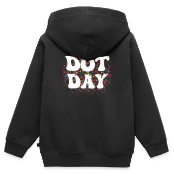 Alles Gute zum Internationalen Dot Day 2023 - Kinder Premium Organic Zip Hoodie - Schwarz - Hinten - AI Model Kid Male (0cm)