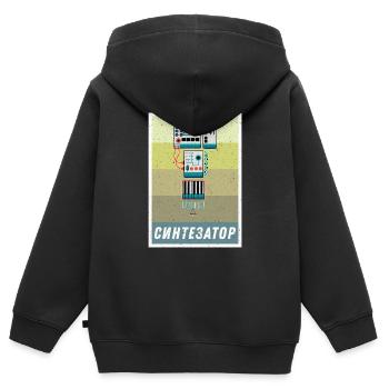 Synthesizer Synth Keyboard Elektronische Musiker - Kinder Premium Organic Zip Hoodie - Schwarz - Hinten - AI Model Kid Male (0cm)