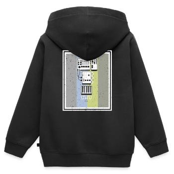 Synthesizer Synth Keyboard Elektronische Musiker - Kinder Premium Organic Zip Hoodie - Schwarz - Hinten - AI Model Kid Male (0cm)