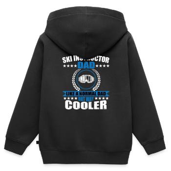 Skilehrer Papa Outfit Vatertag - Kinder Premium Organic Zip Hoodie - Schwarz - Hinten - AI Model Kid Male (0cm)