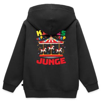 Kirmes Junge - Kinder Premium Organic Zip Hoodie - Schwarz - Hinten - AI Model Kid Male (0cm)