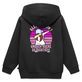 7 Jahre Mädchen Geschenk 7. Geburtstag Sieben - Kinder Premium Organic Zip Hoodie - Schwarz - Hinten - AI Model Kid Male (0cm)