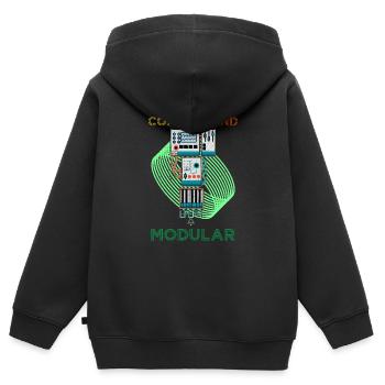 Synthesizer Synth Keyboard Elektronische Musiker - Kinder Premium Organic Zip Hoodie - Schwarz - Hinten - AI Model Kid Male (0cm)