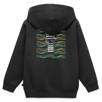 Synthesizer Synth Keyboard Elektronische Musiker - Kinder Premium Organic Zip Hoodie - Schwarz - Hinten - AI Model Kid Male (0cm)