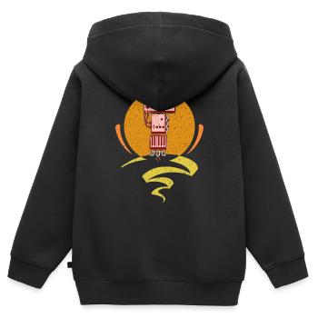 Synthesizer Synth Keyboard Elektronische Musiker - Kinder Premium Organic Zip Hoodie - Schwarz - Hinten - AI Model Kid Male (0cm)