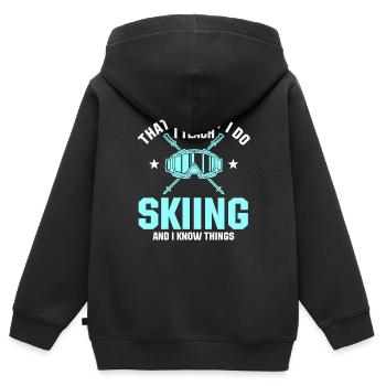 Funny ski instructor saying - Kids Premium Organic Zip-up Hoodie - black - Back - AI Model Kid Male (0cm)