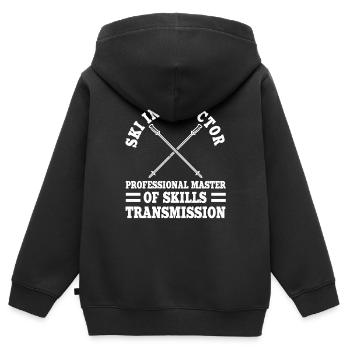 Lustiger Skilehrer Sagt Skikurs Skifahrer - Kinder Premium Organic Zip Hoodie - Schwarz - Hinten - AI Model Kid Male (0cm)