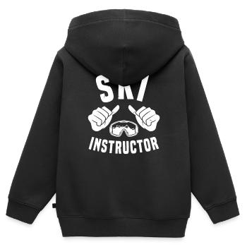 Ski instructor ski briller ski lessons - Kids Premium Organic Zip-up Hoodie - black - Back - AI Model Kid Male (0cm)