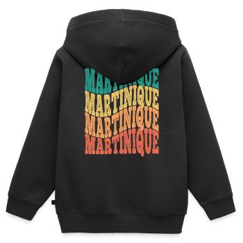 belle idée de Cadeau originale de la Martinique - Sweat Premium à capuche zippé enfant bio - noir - Dos - AI Model Kid Male (0cm)