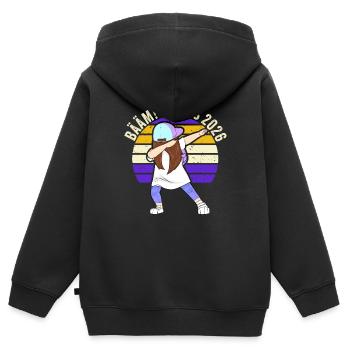Werdende Schwester Geschenk Ankündigung Schwanger - Kinder Premium Organic Zip Hoodie - Schwarz - Hinten - AI Model Kid Male (0cm)