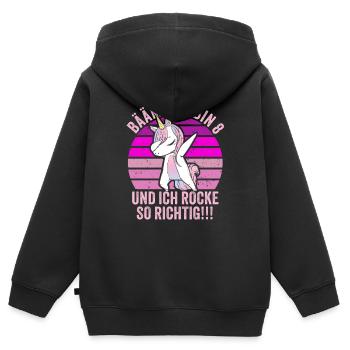 8 Jahre Geschenk 8. Geburtstag Acht Achter Mädchen - Kinder Premium Organic Zip Hoodie - Schwarz - Hinten - AI Model Kid Male (0cm)