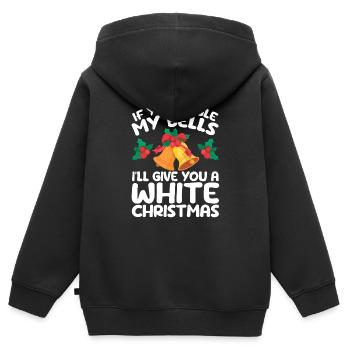 Wenn Sie Jingle My Bells Je te donnerai un blanc - Sweat Premium à capuche zippé enfant bio - noir - Dos - AI Model Kid Male (0cm)