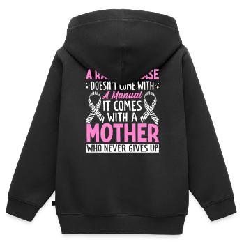 Bewusstsein für seltene Krankheiten Zebraband für seltene Krankheiten - Kinder Premium Organic Zip Hoodie - Schwarz - Hinten - AI Model Kid Male (0cm)