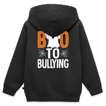Mobbing-Prävention Funny Boo Unity Day Ende - Kinder Premium Organic Zip Hoodie - Schwarz - Hinten - AI Model Kid Male (0cm)
