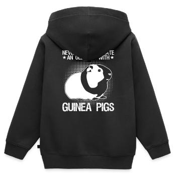 Guinea Pig Guinea Pigs - Kinder Premium Organic Zip Hoodie - Schwarz - Hinten - AI Model Kid Male (0cm)