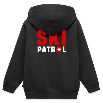 Sauvetage des pistes - Sweat Premium à capuche zippé enfant bio - noir - Dos - AI Model Kid Male (0cm)