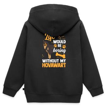 Langweilig ohne Hovawart Derber Bauernhund - Kinder Premium Organic Zip Hoodie - Schwarz - Hinten - AI Model Kid Male (0cm)