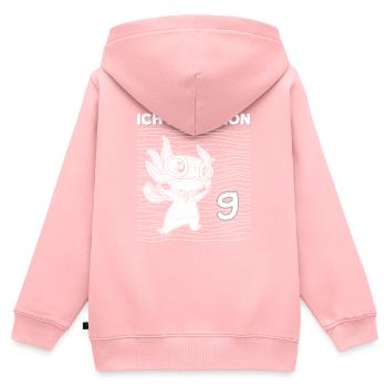 Ich bin schon 9 Axolotl boys wrestling - Kinder Premium Organic Zip Hoodie - Rosa - Hinten - AI Model Kid Female (0cm)