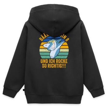 8 Jahre Junge Geschenk 8. Geburtstag Acht Achter - Kinder Premium Organic Zip Hoodie - Schwarz - Hinten - AI Model Kid Male (0cm)