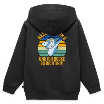 9 Jahre Junge Geschenk 9. Geburtstag Neun Neunter - Kinder Premium Organic Zip Hoodie - Schwarz - Hinten - AI Model Kid Male (0cm)