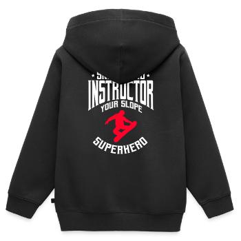 Funny Ski Instructor Saying Shirt - Kids Premium Organic Zip-up Hoodie - black - Back - AI Model Kid Male (0cm)