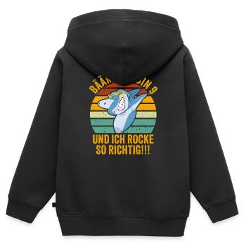 9 Jahre Junge Geschenk 9. Geburtstag Neun Neunter - Kinder Premium Organic Zip Hoodie - Schwarz - Hinten - AI Model Kid Male (0cm)