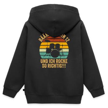 12 Jahre Junge Geschenk 12. Geburtstag Zwölf - Kinder Premium Organic Zip Hoodie - Schwarz - Hinten - AI Model Kid Male (0cm)