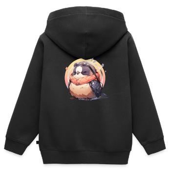 Vogel Vögel Lustige Tiere Waldbewohner Tier - Kinder Premium Organic Zip Hoodie - Schwarz - Hinten - AI Model Kid Male (0cm)