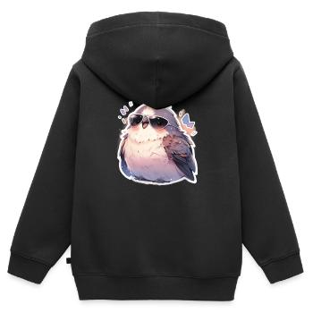 Vogel Vögel Lustige Tiere Waldbewohner Tier - Kinder Premium Organic Zip Hoodie - Schwarz - Hinten - AI Model Kid Male (0cm)
