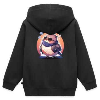 Vogel Vögel Lustige Tiere Waldbewohner Tier - Kinder Premium Organic Zip Hoodie - Schwarz - Hinten - AI Model Kid Male (0cm)