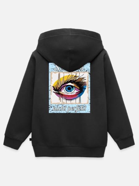 Sei mutig, nicht perfekt - Kinder Premium Organic Zip Hoodie - Schwarz