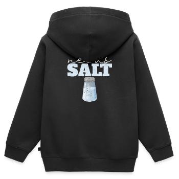 Needs Salt Funny Cooking Chef Culinary - Kids Premium Organic Zip-up Hoodie - black - Back - AI Model Kid Male (0cm)