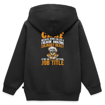Chefkoch, weil er ein verrücktes kulinarisch - Kinder Premium Organic Zip Hoodie - Schwarz - Hinten - AI Model Kid Male (0cm)