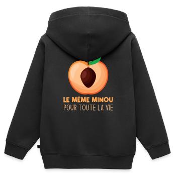 EVG Marié Futur - Sweat Premium à capuche zippé enfant bio - noir - Dos - AI Model Kid Male (0cm)